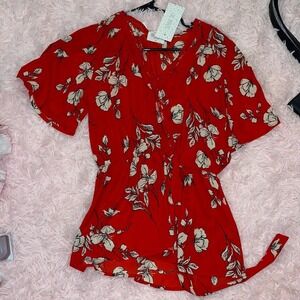 Sienna Sky Red Floral Blouse